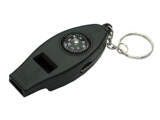 Black Whistle with Compass & Thermometer
